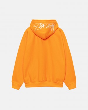 Stüssy Back Hoodie Applique Hoodie Long Sleeve Sweatshirt Tangerine | DZC-573641