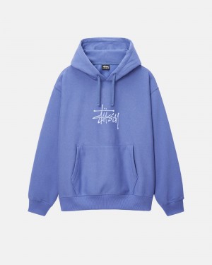 Stüssy Basic Applique Hoodie Long Sleeve Sweatshirt Storm | ESC-925714