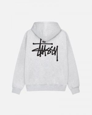 Stüssy Basic Stussy Hoodie Long Sleeve Sweatshirt Ash Heather | VRS-234071