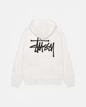 Stüssy Basic Stussy Hoodie Pigment Dyed Long Sleeve Sweatshirt Natural | LHY-085934