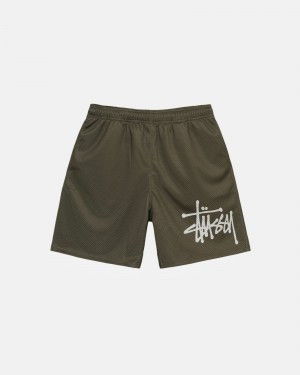 Stüssy Big Basic Mesh Short Shorts Olive | ZGC-814570