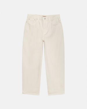 Stüssy Big Ol' Jean Washed Canvas Pants Bone | KDI-538046