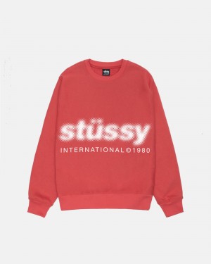 Stüssy Blur Crew Long Sleeve Sweatshirt Pepper | RTX-124937