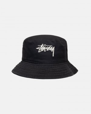 Stüssy Bucket Hat Big Stock Bucket Hat Black | FSW-409361