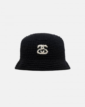 Stüssy Bucket Hat SS Link Knit Bucket Hat Black | WZB-730426