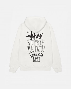 Stüssy Built Tough Hoodie Pigment Dyed Long Sleeve Sweatshirt Natural | SAN-308692