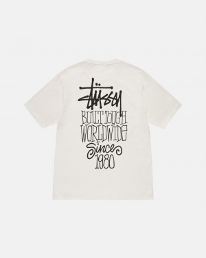 Stüssy Built Tough Tee Pigment Dyed Short Sleeve T-Shirt Natural | CMJ-876329