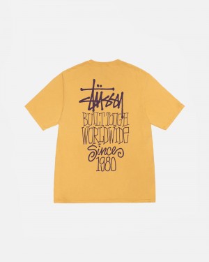 Stüssy Built Tough Tee Pigment Dyed Short Sleeve T-Shirt Honey | GWO-419283