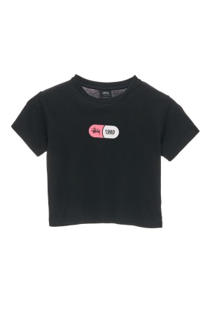 Stüssy Capsule Rib Tee Tees Pigment Black | FRS-481602