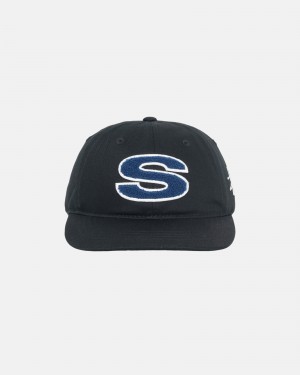 Stüssy Chenille S Low Pro Cap Ball Cap Black | JMZ-683047