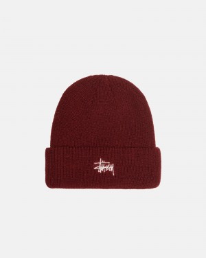 Stüssy Cuff Beanie Basic Beanie Dark Red | XEN-457608