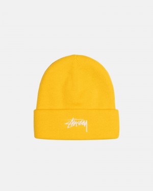 Stüssy Cuff Beanie Stock Beanie Mustard | LBG-578243