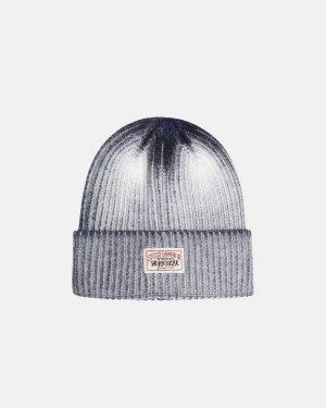 Stüssy Cuff Beanie Workgear Spray Beanie Navy | KBF-637140