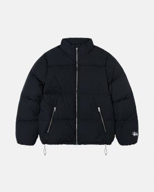 Stüssy Down Puffer Nylon Long Sleeve Outerwear Black | KVQ-740152