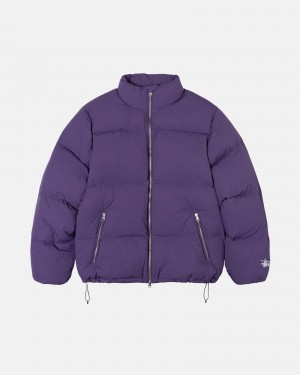 Stüssy Down Puffer Nylon Long Sleeve Outerwear Purple | TZU-064579