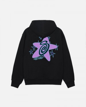 Stüssy Galaxy Hoodie Long Sleeve Sweatshirt Black | BSY-507183