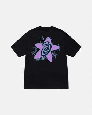 Stüssy Galaxy Tee Short Sleeve T-Shirt Black | BRM-214706