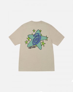 Stüssy Galaxy Tee Short Sleeve T-Shirt Khaki | XIE-768341