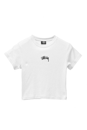 Stüssy Graffiti Rib Tee Tees White | AQW-485197