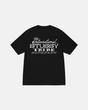 Stüssy IST Tee Pigment Dyed Short Sleeve T-Shirt Black | HDB-306921