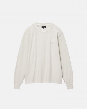 Stüssy Lazy LS Tee Long Sleeve Knit Bone | QVA-307965