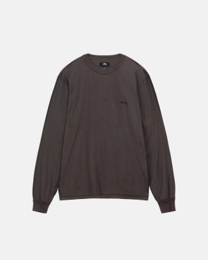 Stüssy Lazy LS Tee Long Sleeve Knit Faded Black | CDG-072865