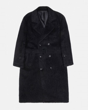 Stüssy Mohair Trench Coat Long Sleeve Outerwear Black | NEG-761453