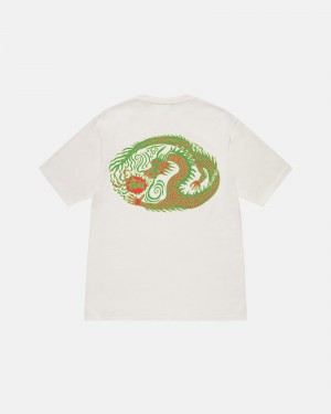 Stüssy Mosaic Dragon Tee Pigment Dyed Short Sleeve T-Shirt Natural | JKE-492560