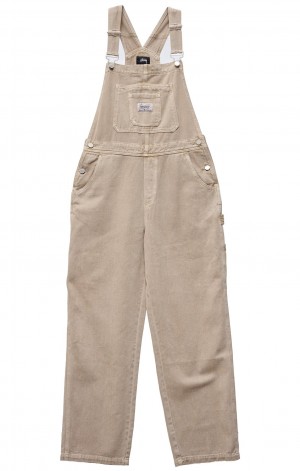 Stüssy Nevada Denim Overall Shorts & Pants Smoke | JQC-314890