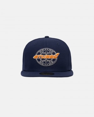 Stüssy New Era 59Fifty Airplane Ball Cap Navy | TKQ-217435