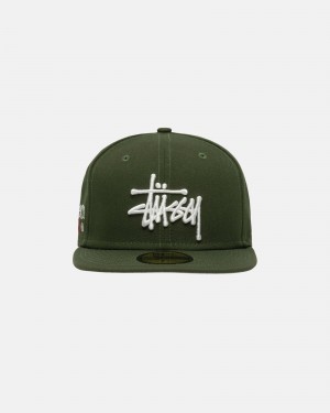 Stüssy New Era 59Fifty Authentic Ball Cap Olive | VDM-596421