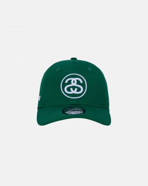 Stüssy New Era 9Twenty SS Link Ball Cap Green | FUA-083271