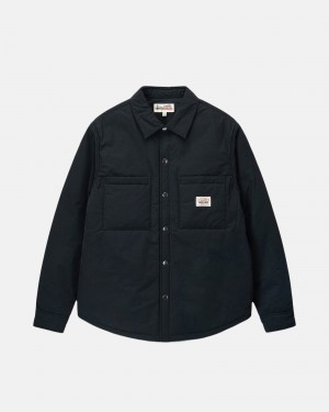 Stüssy Padded Tech Over Shirt Long Sleeve Shirt Black | WHL-560431