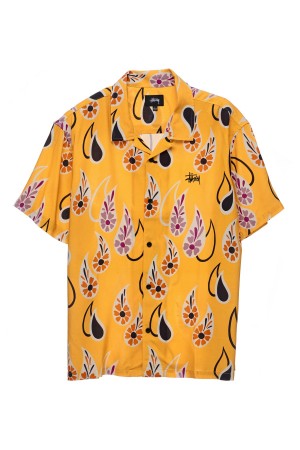 Stüssy Paisley Tears Ss Shirt Shirts Mustard | RSI-279136