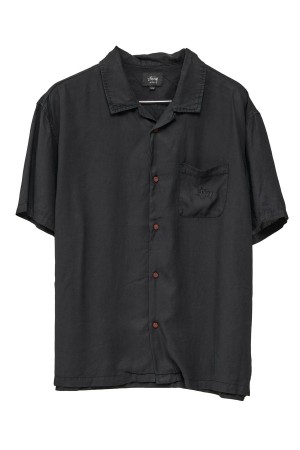 Stüssy Pigment Dyed Tencel Ss Shirt Shirts Pigment Black | OLK-271958