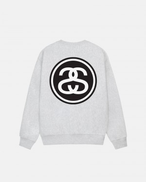 Stüssy SS-Link Crew Long Sleeve Sweatshirt Ash Heather | NTM-675194