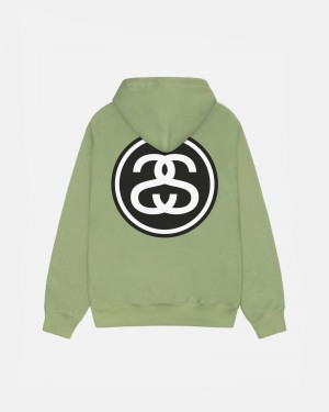 Stüssy SS-Link Hoodie Long Sleeve Sweatshirt Moss | ROK-257641