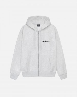 Stüssy SS-Link Zip Hoodie Long Sleeve Sweatshirt Ash Heather | FLA-627504