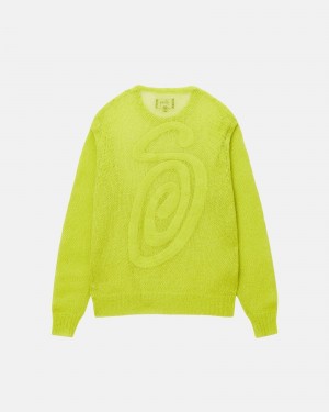 Stüssy S Loose Knit Sweater Long Sleeve Sweater Lime | WEF-504279