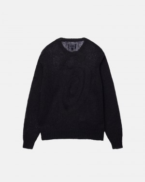 Stüssy S Loose Knit Sweater Long Sleeve Sweater Black | HOF-921706