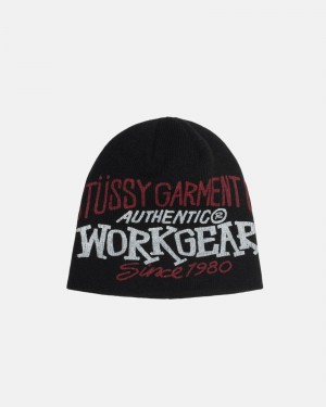 Stüssy Skullcap Workgear Print Beanie Black | AWS-528719