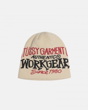 Stüssy Skullcap Workgear Print Beanie Bone | GZU-869120