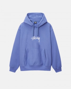 Stüssy Stock Logo Applique Hoodie Long Sleeve Sweatshirt Storm | UTV-978124