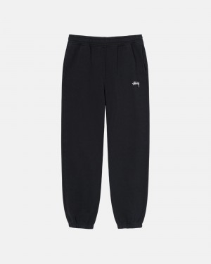 Stüssy Stock Logo Sweatpant Pants Black | TWP-135482