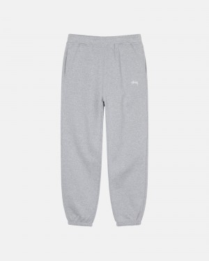 Stüssy Stock Logo Sweatpant Pants Grey Heather | ZCG-783652