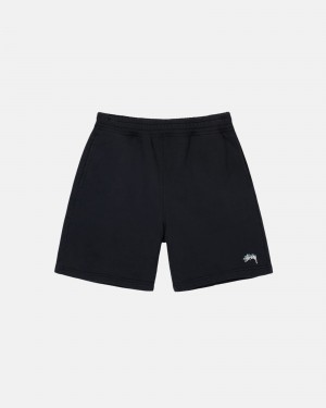 Stüssy Stock Logo Sweatshort Shorts Black | SUW-167384