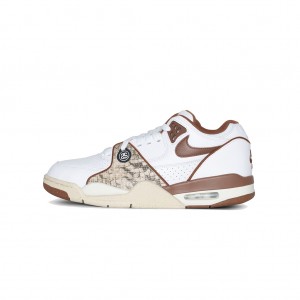 Stüssy & Nike Air Flight '89 Low Shoes White / Pecan-Fossil | GJL-061283