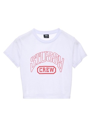 Stüssy Stussy Crew Slim Tee Tees White | MBS-834927