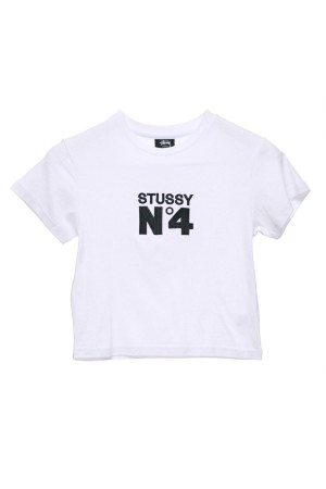 Stüssy Stussy No4 Rib Tee Tees White | GBU-079215