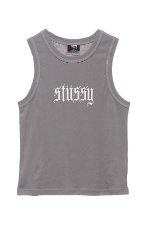 Stüssy Stussy Rib Tank T-Shirts L/S Grey | JYU-187205